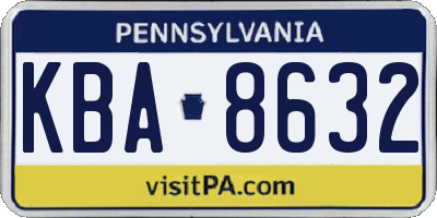 PA license plate KBA8632
