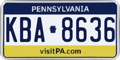 PA license plate KBA8636