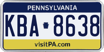 PA license plate KBA8638