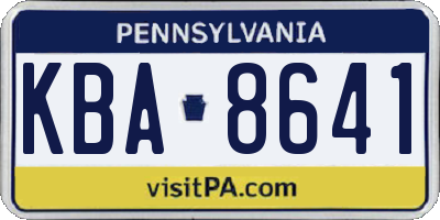 PA license plate KBA8641
