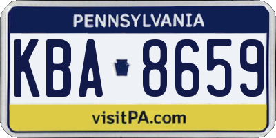 PA license plate KBA8659