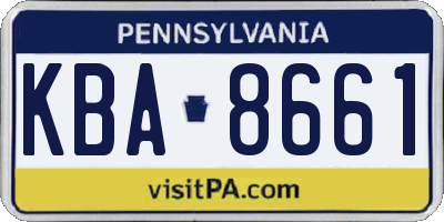 PA license plate KBA8661