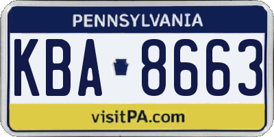 PA license plate KBA8663