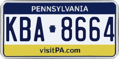 PA license plate KBA8664
