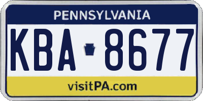 PA license plate KBA8677