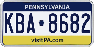 PA license plate KBA8682