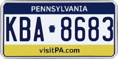 PA license plate KBA8683