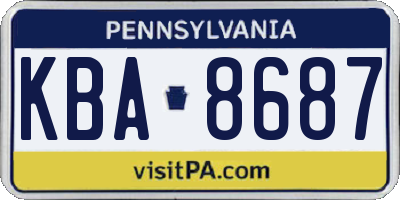 PA license plate KBA8687