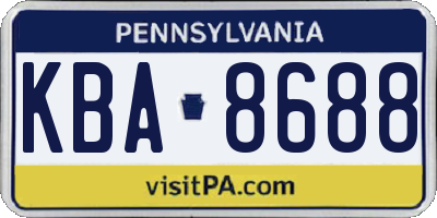 PA license plate KBA8688