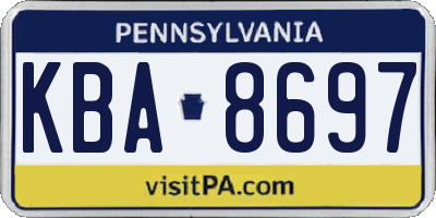 PA license plate KBA8697