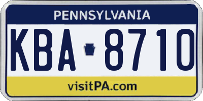 PA license plate KBA8710