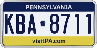 PA license plate KBA8711