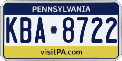 PA license plate KBA8722