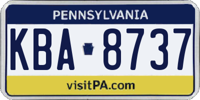 PA license plate KBA8737