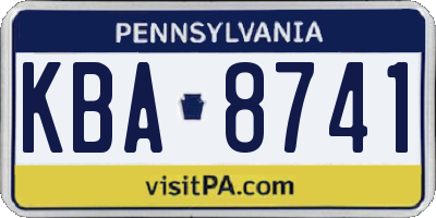 PA license plate KBA8741