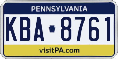 PA license plate KBA8761