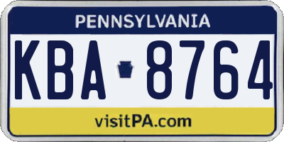 PA license plate KBA8764