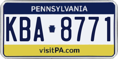 PA license plate KBA8771