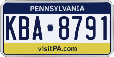 PA license plate KBA8791