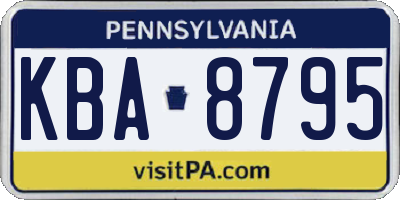 PA license plate KBA8795