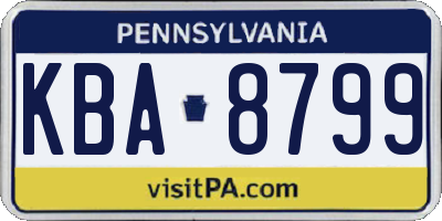 PA license plate KBA8799