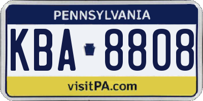 PA license plate KBA8808
