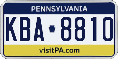 PA license plate KBA8810