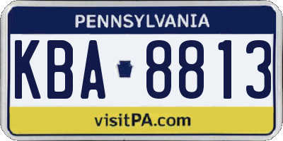 PA license plate KBA8813