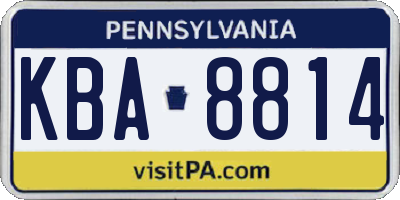 PA license plate KBA8814