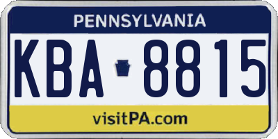 PA license plate KBA8815