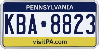 PA license plate KBA8823