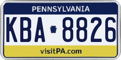 PA license plate KBA8826