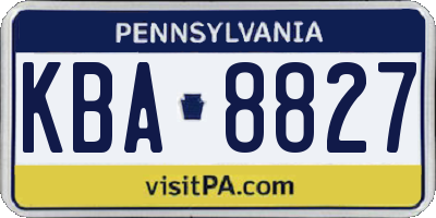 PA license plate KBA8827