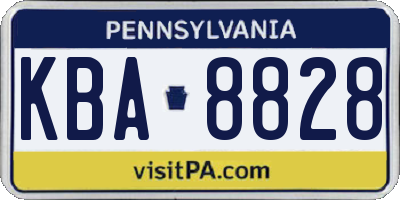 PA license plate KBA8828
