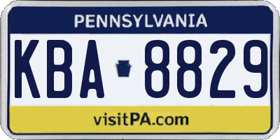 PA license plate KBA8829