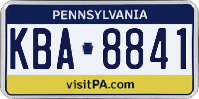 PA license plate KBA8841
