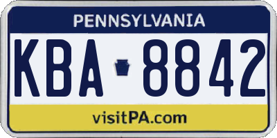 PA license plate KBA8842