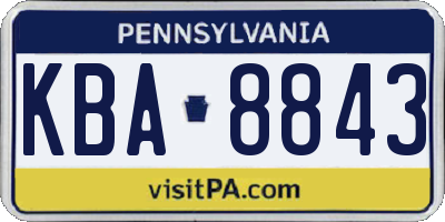 PA license plate KBA8843