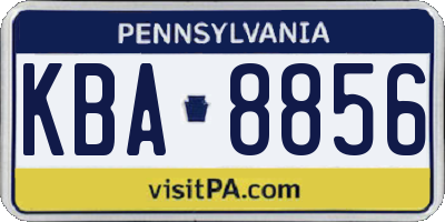 PA license plate KBA8856