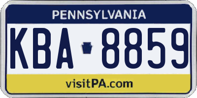 PA license plate KBA8859