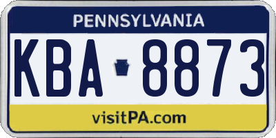 PA license plate KBA8873