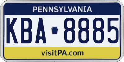 PA license plate KBA8885