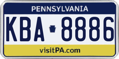 PA license plate KBA8886