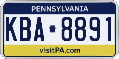 PA license plate KBA8891