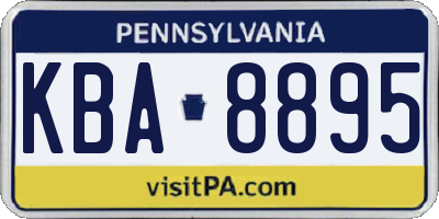 PA license plate KBA8895