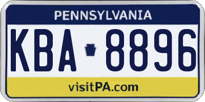 PA license plate KBA8896
