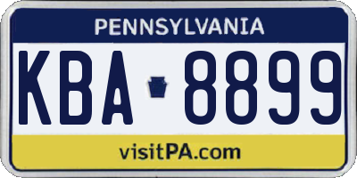 PA license plate KBA8899