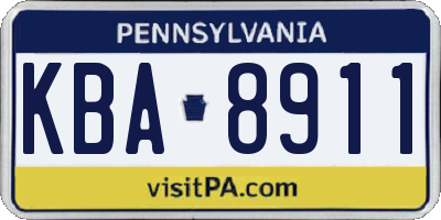 PA license plate KBA8911
