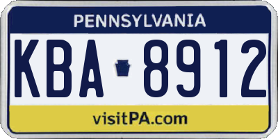 PA license plate KBA8912