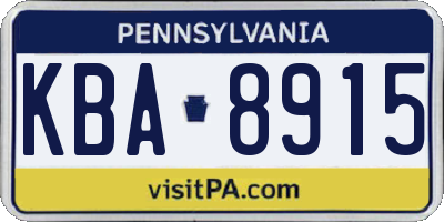 PA license plate KBA8915